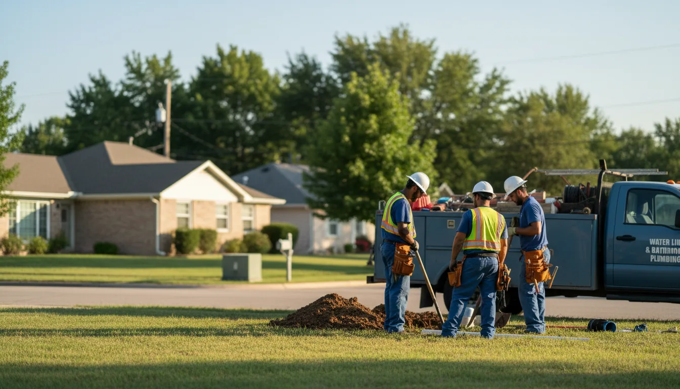Residential water line and bathroom plumbing service in Saint Hedwig, TX